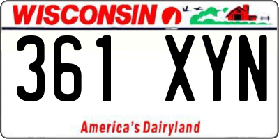 WI license plate 361XYN