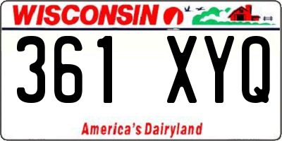 WI license plate 361XYQ