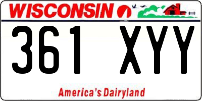 WI license plate 361XYY