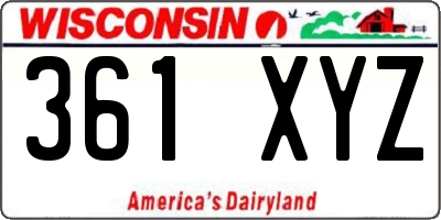 WI license plate 361XYZ