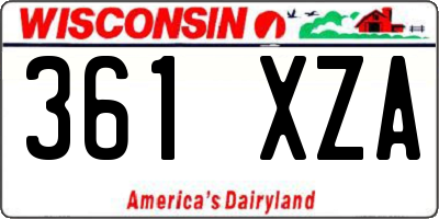 WI license plate 361XZA