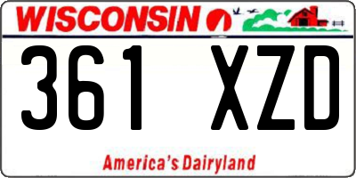 WI license plate 361XZD