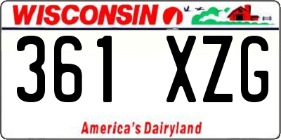 WI license plate 361XZG
