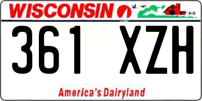 WI license plate 361XZH