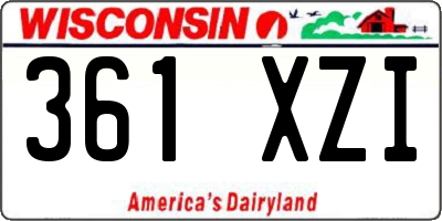 WI license plate 361XZI