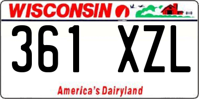 WI license plate 361XZL