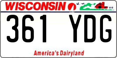 WI license plate 361YDG