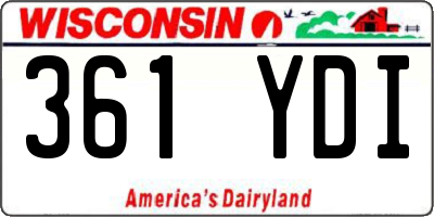 WI license plate 361YDI