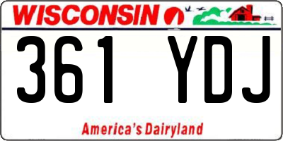 WI license plate 361YDJ