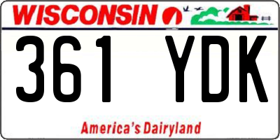 WI license plate 361YDK
