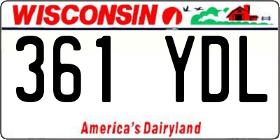 WI license plate 361YDL