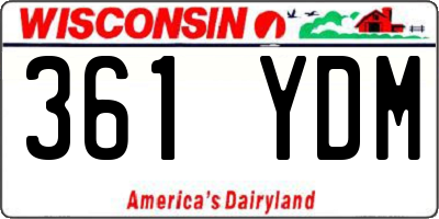 WI license plate 361YDM