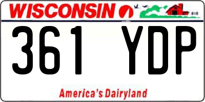WI license plate 361YDP