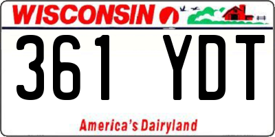 WI license plate 361YDT