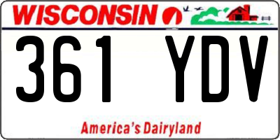 WI license plate 361YDV