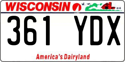 WI license plate 361YDX