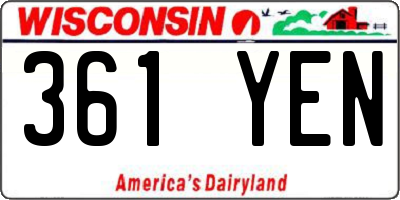 WI license plate 361YEN