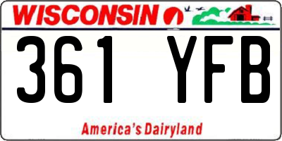 WI license plate 361YFB