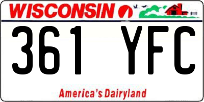 WI license plate 361YFC
