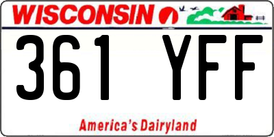 WI license plate 361YFF