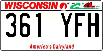 WI license plate 361YFH