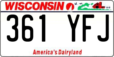 WI license plate 361YFJ
