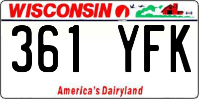 WI license plate 361YFK