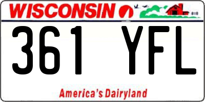 WI license plate 361YFL