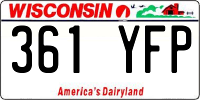 WI license plate 361YFP