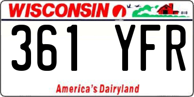 WI license plate 361YFR