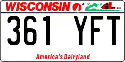 WI license plate 361YFT