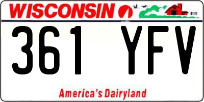 WI license plate 361YFV