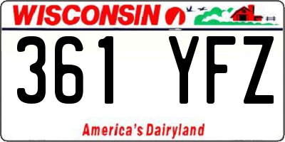 WI license plate 361YFZ