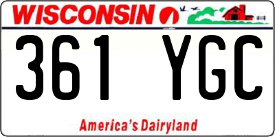 WI license plate 361YGC