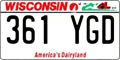 WI license plate 361YGD