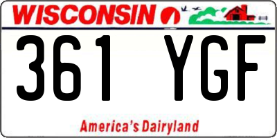 WI license plate 361YGF