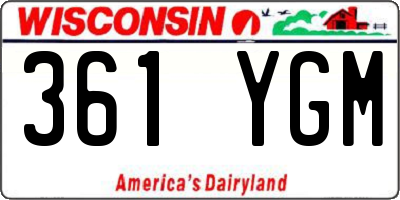 WI license plate 361YGM