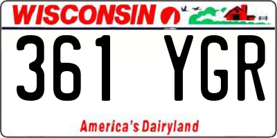 WI license plate 361YGR