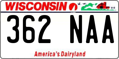 WI license plate 362NAA