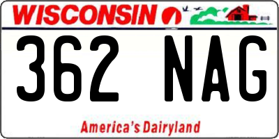 WI license plate 362NAG