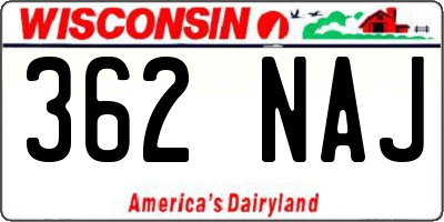 WI license plate 362NAJ