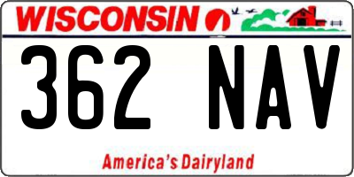 WI license plate 362NAV