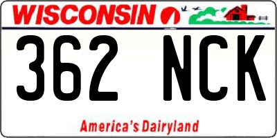 WI license plate 362NCK