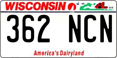 WI license plate 362NCN