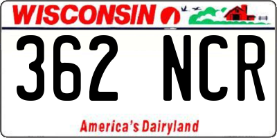 WI license plate 362NCR