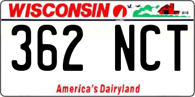 WI license plate 362NCT