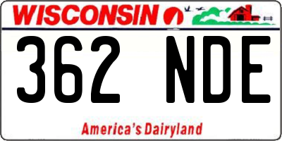 WI license plate 362NDE