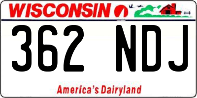 WI license plate 362NDJ