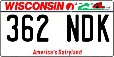 WI license plate 362NDK