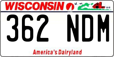 WI license plate 362NDM